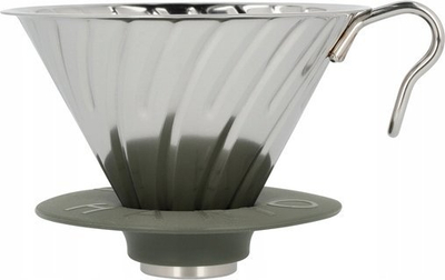 Dripper kafeje Hario V60 Outdoor Metal 02, madhësia 02, metal, ngjyrë argjendi