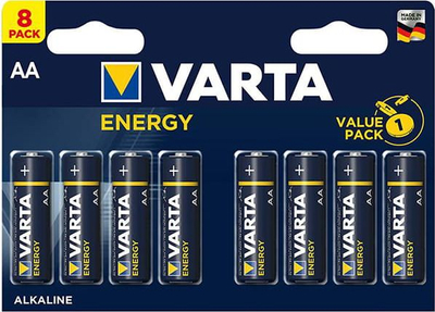 Bateri alkaline Varta Energy AA R6, 1.5V, paketim 8 copë