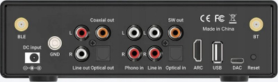 Paraforcilues audio Arylic BP50, DAC i brendshëm, Bluetooth 5.2, i zi