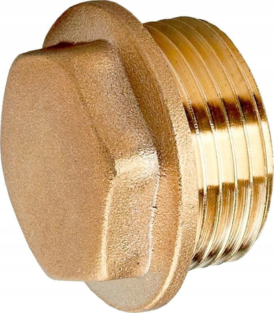 Бронзен чеп SOL-ARM Brass Plug 1\", за водовод и греење, бронзена боја