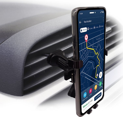 Mbajtës veture Puro Gravity, për smartphone, rrotullim 360°, i zi