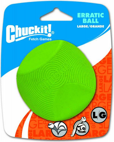 Lodër top gome për qen Chuckit Erratic Ball Large, kërcim i çik çudi, për qen të mëdhenj, jeshile