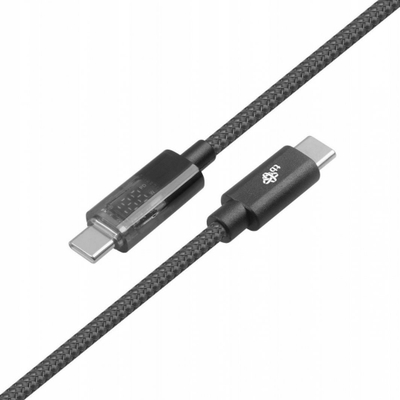Kabllo USB C në USB C TB, 1m, 100W, me LED tregues i fuqisë