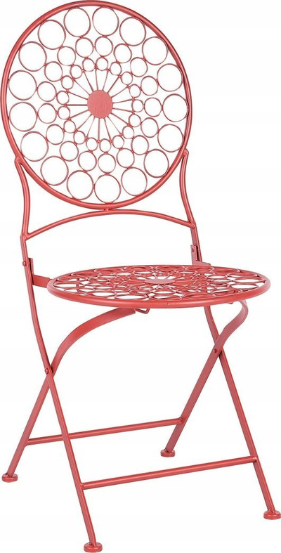 Set bistrot Beliani Scario, metal palosës, 2 karrige 1 tavolinë, i kuq