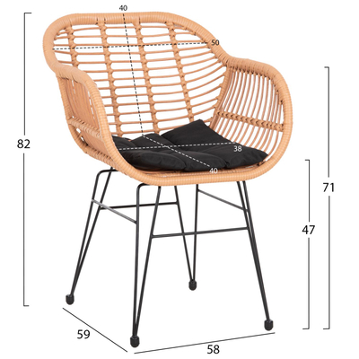 Kolltuk Allegra 58×59×82 Hcm (HM5450.31), bezhë