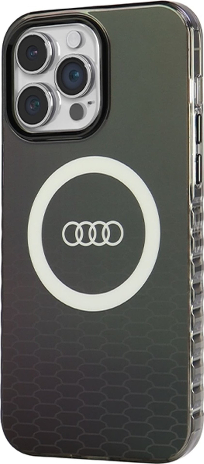Kapak telefoni Audi IML Big Logo MagSafe për iPhone 14 Pro Max, i pajtueshëm me MagSafe, i zi