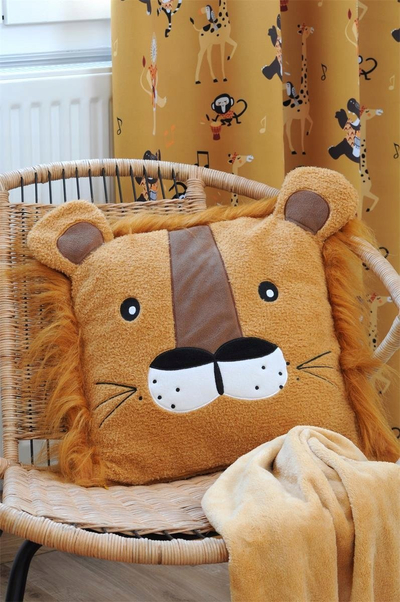 Jastëk për kalamaj Lion Zimba, 40 x 40 cm, me veshë, shumëngjyrësh