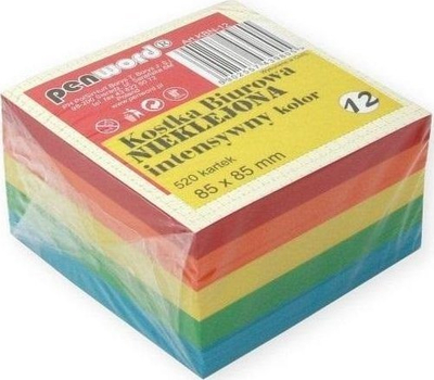 Блок ливчиња Office Cube Mix, 85x85x50mm, 520 листови, повеќебоен