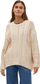 Pulovër për femra Vero Moda Cable Knit, bezhë
