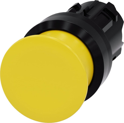 Buton mushroom Siemens 3SU1000-1AD30-0AA0, 22mm, plastik, i verdhë