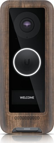 Декоративен капак за ѕвонче на врата Ubiquiti UVC G4 Doorbell, поликарбонат, изглед на дрво, кафеав