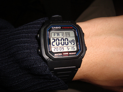 Orë digjitale për meshkuj Casio W 800-1, e zezë