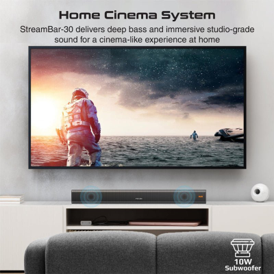 Soundbar Promate Streambar 30, 30W, BassBoost, i bardhë