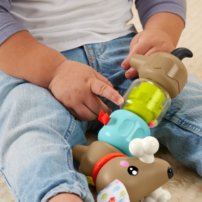 Интерактивна играчка Fisher-Price Activity Puppy HTW91, со звуци, различни текстури и бои