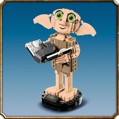 Set LEGO Harry Potter House Elf Dobby 76421, figurë për ndërtim, 19 cm i gjatë, me ngjyra