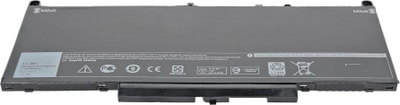 Bateri laptopi Mitsu për Dell Latitude E7270 edhe E7470, 7300 mAh, 55 Wh, e zezë