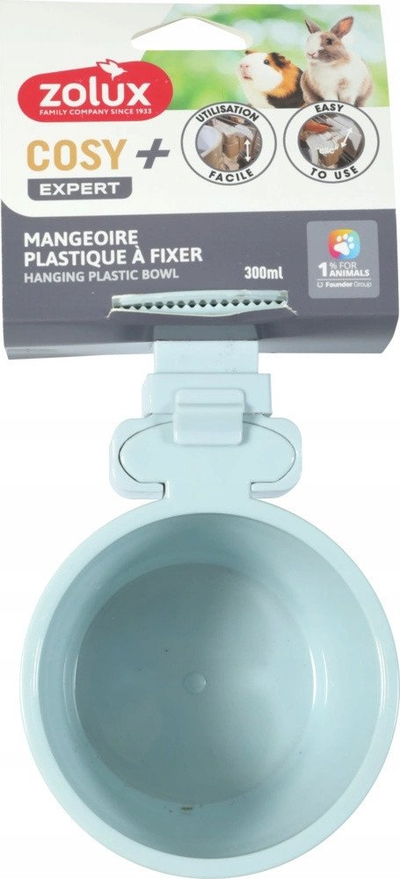 Feeder plastike Cosy, 300 ml, për kafshë të vogla, blu