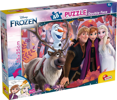 Puzzle Lisciani Frozen, 48 pjesë, me dy anë, shumëngjyrësh
