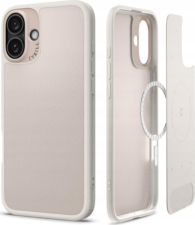 Maskë telefoni Spigen Cyrill Kajuk MagSafe për iPhone 16, lëkurë PU, ngjyrë krem
