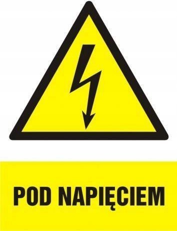 Shenjë paralajmëruese Under Voltage PVC, 10.5 x 14.8 cm, jo e ndriçuar