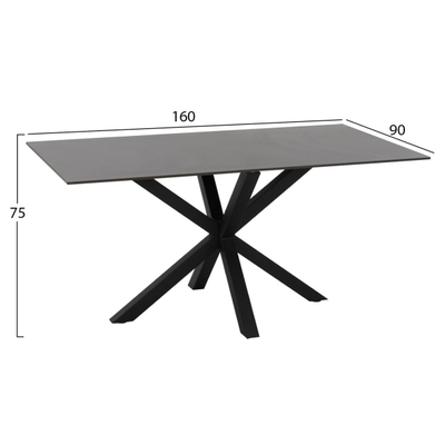 Tavolinë e rrumbullakët SYNTEC, gur sintër, Ø115×75 cm (HM9309.01), zezë