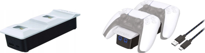 Stacion karikimi Venom Twin Docking Station, për PS5 DualSense, dyfishe, bardh e zi