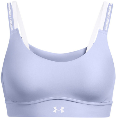 Bustier sportive Under Armour Infinity 2.0 Mid Rib, për gra, madhësia M, blu celeste e bardhë