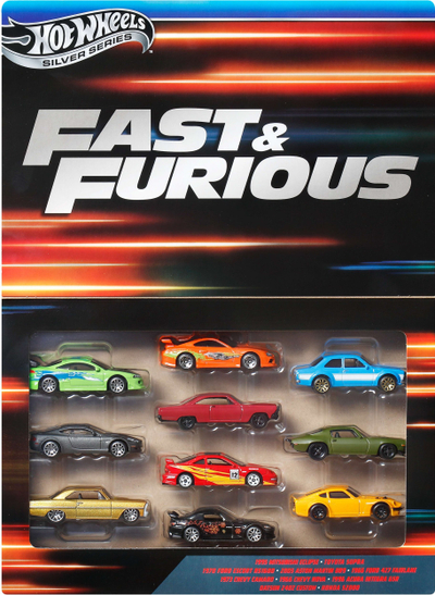 Set vetura lodër Hot Wheels Fast & Furious 10-Pack, 1:64, 10 copë, multikolor