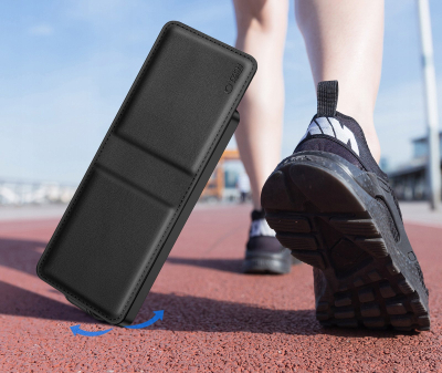 Mbulesë portofol Tech-Protect për Galaxy Z Flip 7, lëkurë eko, mbyllje magnetike, e zezë