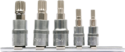 Set çelësa bit spline Yato YT-04360, 1/4" 3/8", M5-M12, metalik