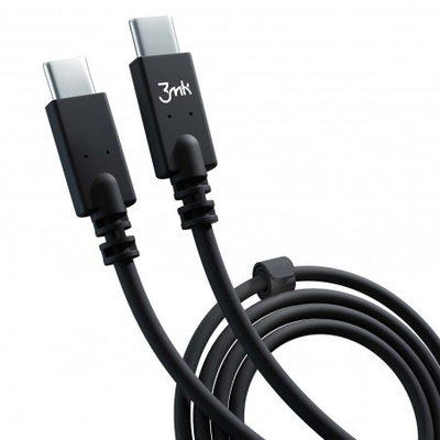Kabllo karikimi 3MK Hyper Cable, USB C në USB C, 100W, 1m, e zezë