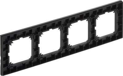 Kornizë elektrike Elektro-Plast Santra FRAME PLATE 4174-09, për 4 mekanizma, plastike ABS, e zezë