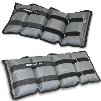 Pesha për kyç Enero Fit, 10 kg 2x5 kg, neopren, gri