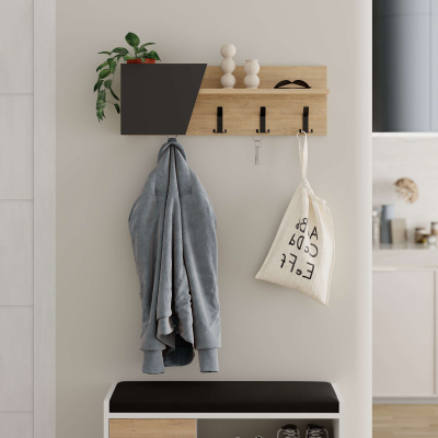 Varëse për rroba Decortie Eleva 72x16x20cm, hiri/kafe e hapur