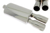 Tub i shkarkimit TurboWorks 2x76mm, hyrje 63.5mm, inoks, argjent