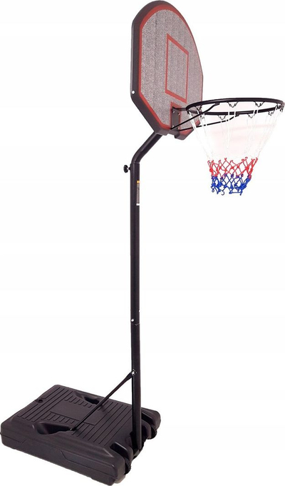 Kosh basketbolli Leantoys, portativ, me lartësi që e rregullon vetë, i zi