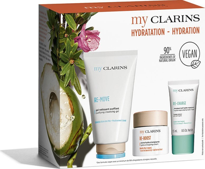 Set kujdesi fytyre Clarins My Clarins Hydration, Re-Move 125ml, Re-Boost 50ml, Re-Charge 15ml