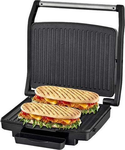 Grill elektrik Techwood TGD-038, 1800W, pllaka që s'ngjiten, inox argjendi