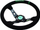 Timon sportiv MTuning Steering Wheel Pro 350mm, offset 80mm, suede i gjelbër
