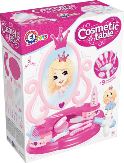 Tavolinë tualeti lodër Technok Dressing Table 8676, 9 elemente, rozë