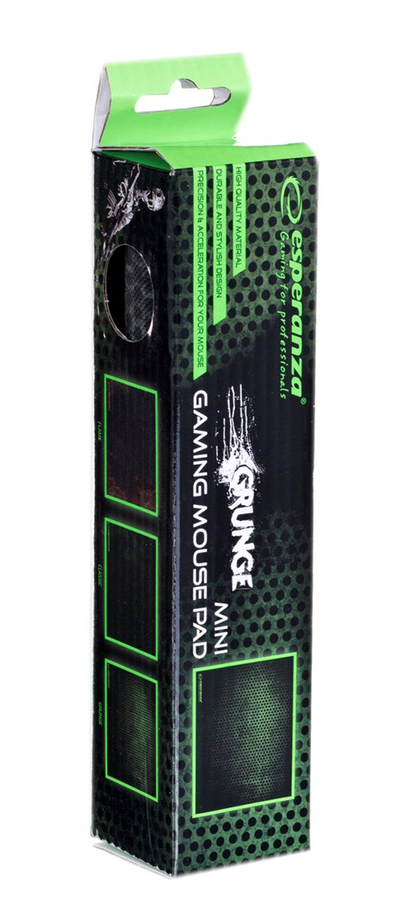 Mousepad gaming Esperanza EGP101G, 25 x 20 cm, antirrëshqitës, i zi me të gjelbër