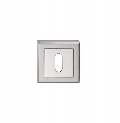 Rozetë katrore për çelës Bottom Square, satin nickel, argjendtë