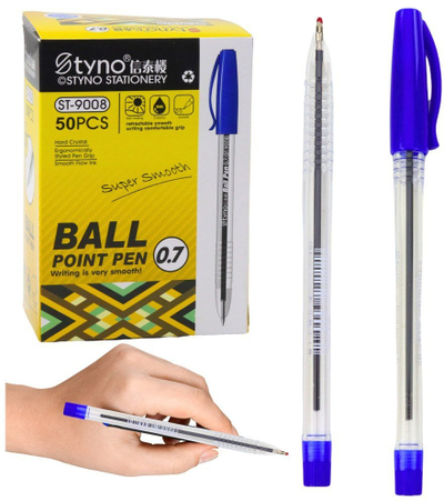 Stilolaps me topth Styno ST-9008, majë 0.7mm, bojë blu, trup i tejdukshëm