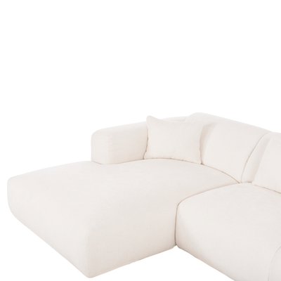 Divan këndor Bricken HM3275.02L, 3 ulëse, majtas, 282x160 cm, i bardhë
