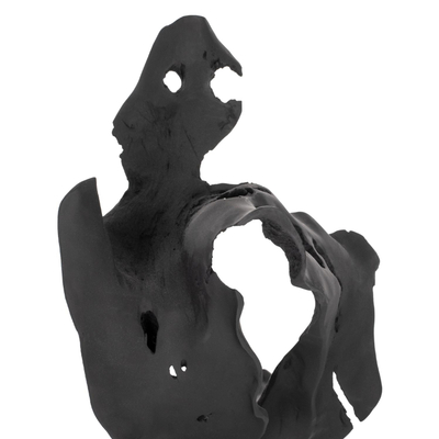 Dekor tavoline teak e zezë 26×16×70 cm (HM7714), zezë