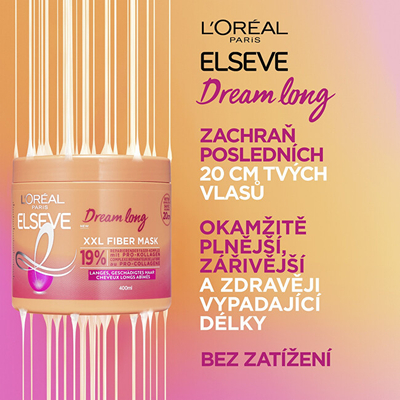 Maskë për flokë L´Oréal Paris Elseve Dream Long XXL Fiber, 400 ml