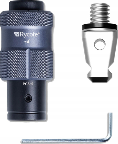 Adapter audio Rycote PCS Spigot, me shpejt-lëshim, me fije 3/8"