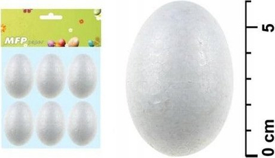 Vezë zbukurimi prej polisteroli MFP, 6 cm, set me 6 copë, të bardha