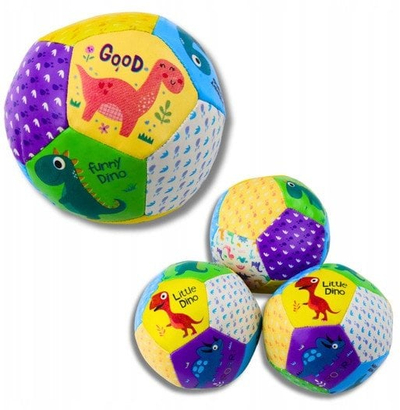 Set topa të butë me dinozaurë, 9cm, 3 copë, shumëngjyrësh