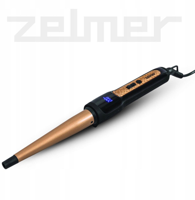 Figarë konike flokësh Zelmer ZHL1325, 13-25mm, ekran LED, e zezë me të artë
